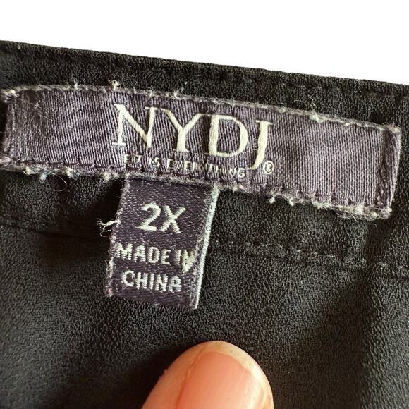 NYDJ Not Your Daughters Jeans Blouse Womens Plus 2XL Black Oversized Relaxed - Picture 5 of 11